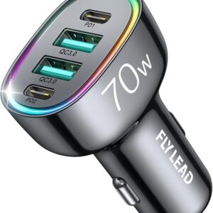 70W 4 Port Super Fast Car Charger
